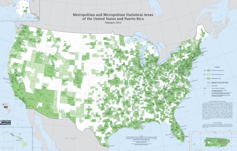 Map of U.S. metropolitan and micropolitan statistical areas